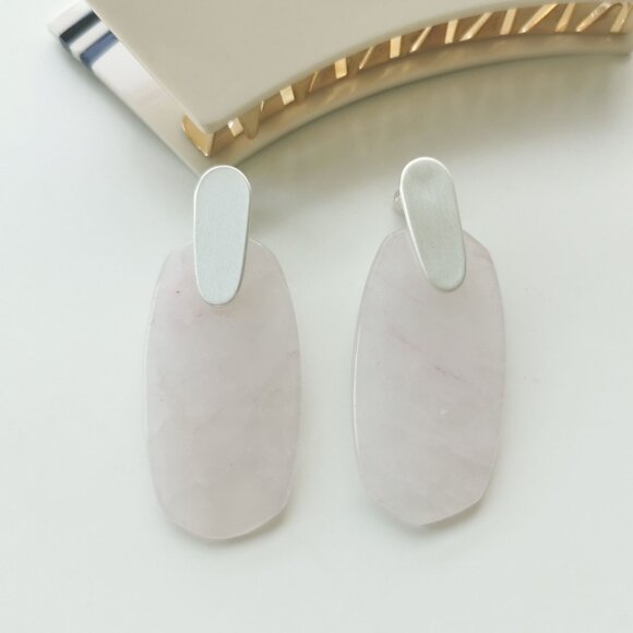 Alicia Bonnie Jewelry - Alicia Bonnie Cathy Silver Rose Quartz Earrings